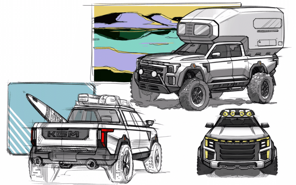 아빠들 기다리던 국산 픽업 "드디어 공개"…디자인 본 아빠들 '술렁', 왜? 5 KGM Q300 티저 공개