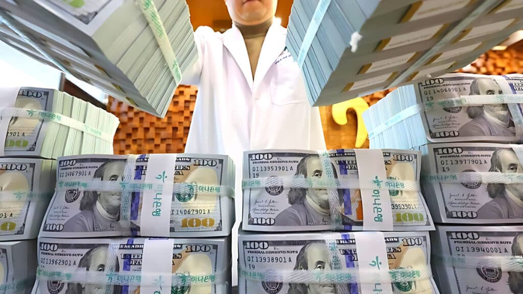 a rise in dollar deposits