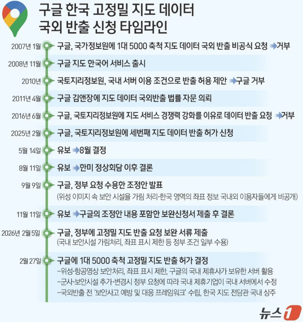 정부, 구글 고정밀 지도 국외 반출 조건부 허가