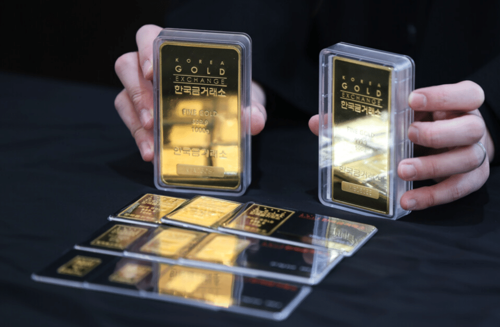 국제 금 선물 가격 하락