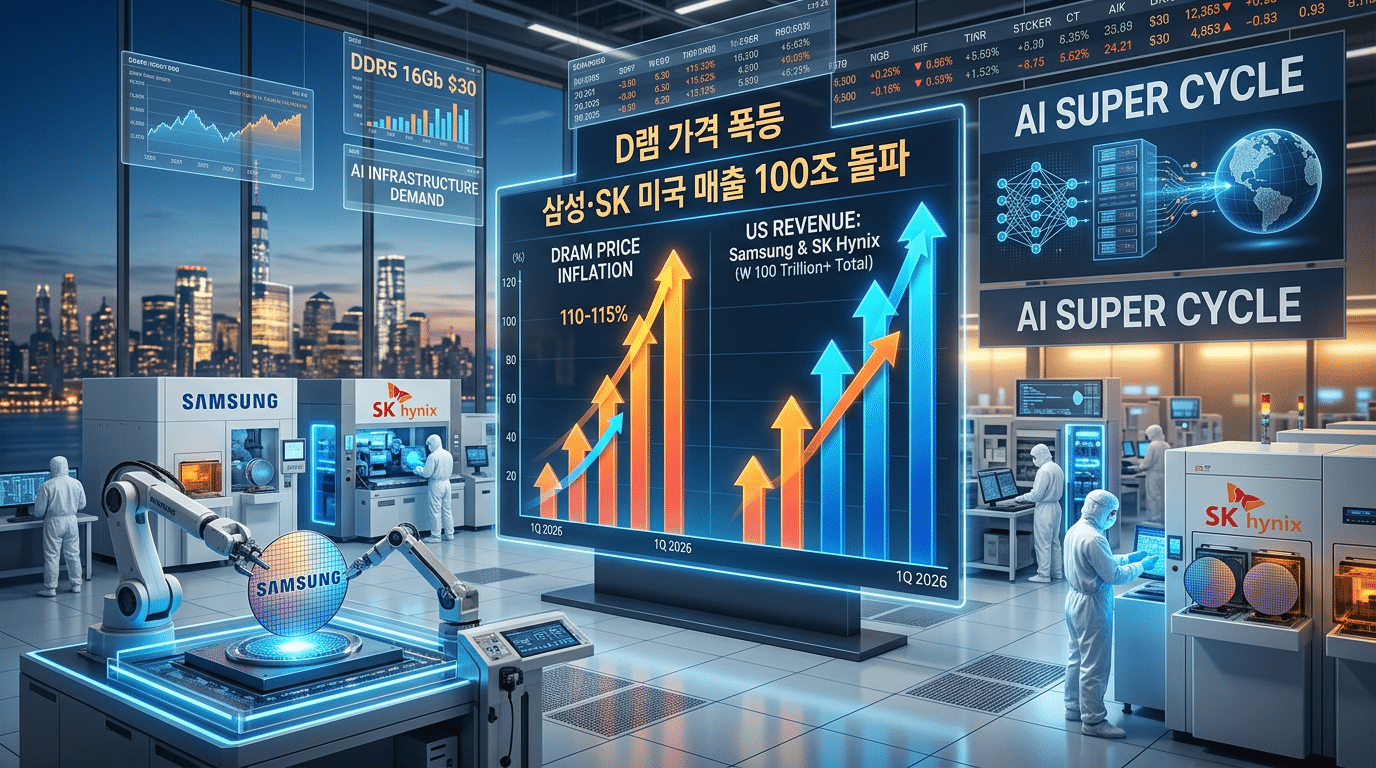 "한국 반도체 없으면 AI도 없다"… 전 세계가 놀란 삼성·SK 100조 원대 매출 1 AI 생성 썸네일