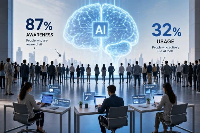 AI 인식과 활용 격차를 보여주는 연합뉴스 기사 이미지
